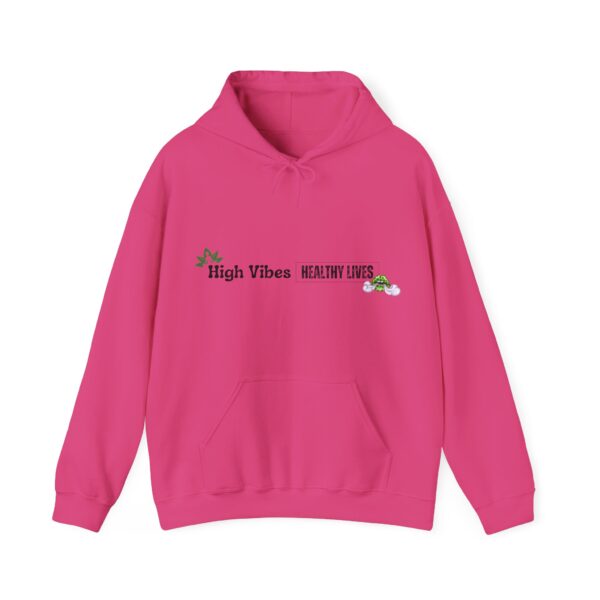 High Vibes Healthy Lives Long Logo Unisex Hooded Sweatshirt - Image 33