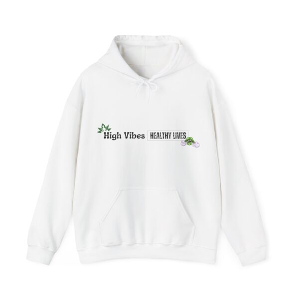 High Vibes Healthy Lives Long Logo Unisex Hooded Sweatshirt - Image 5