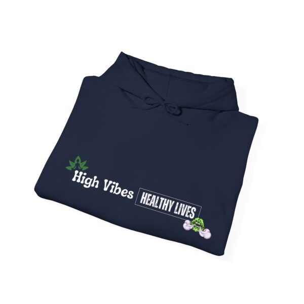 High Vibes Healthy Lives Long Logo Unisex Hooded Sweatshirt - Image 4