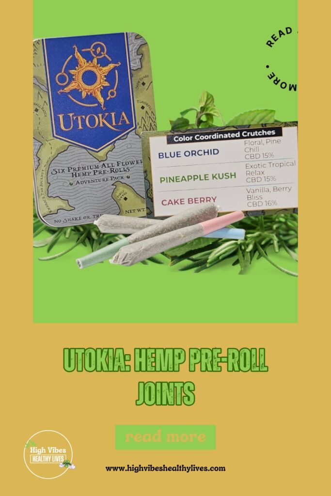 Utokia: Hemp Pre-Roll Joints info and review Pinterest pin.