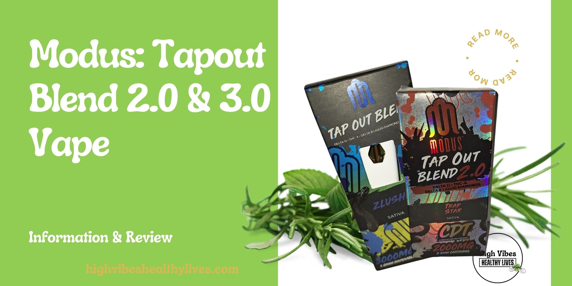 Modus: Tapout Blend sativa strain vape info and review featured.