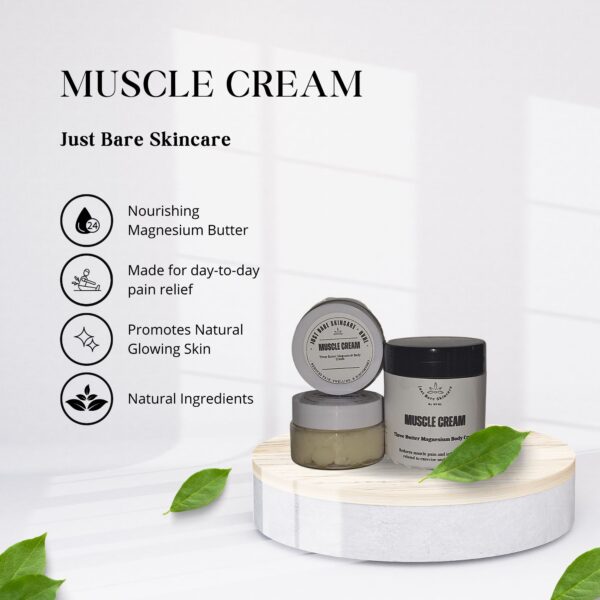 Just Bare Skincare: Muscle Cream full Size Mockup.